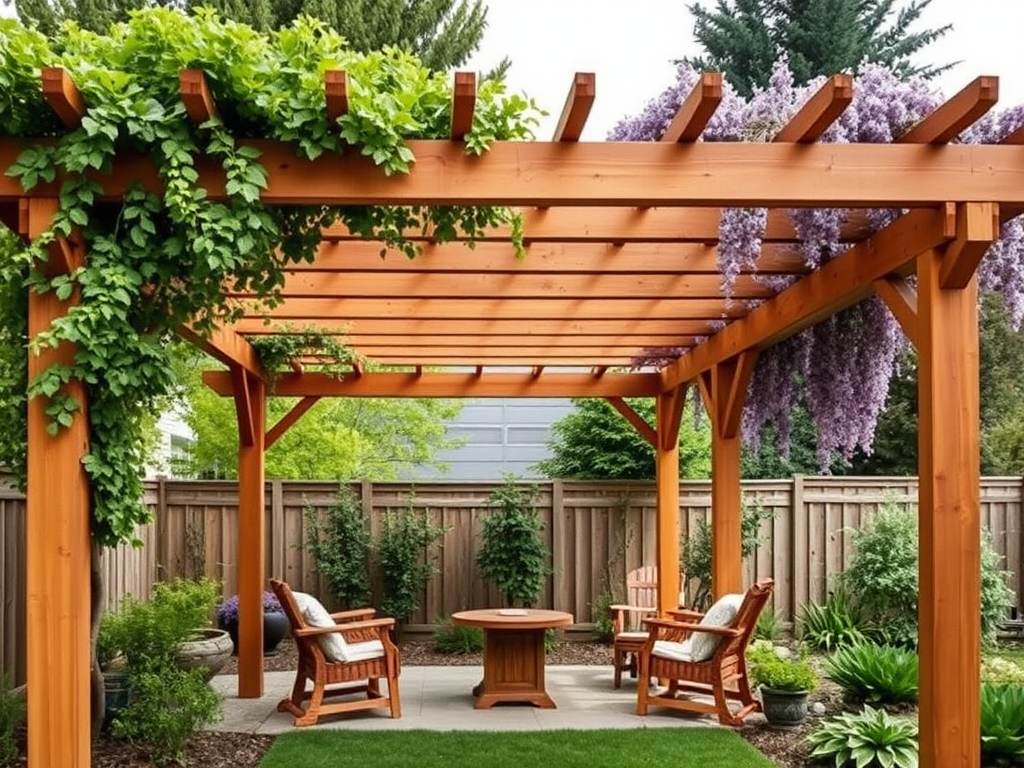 Climate-appropriate pergola for Washington